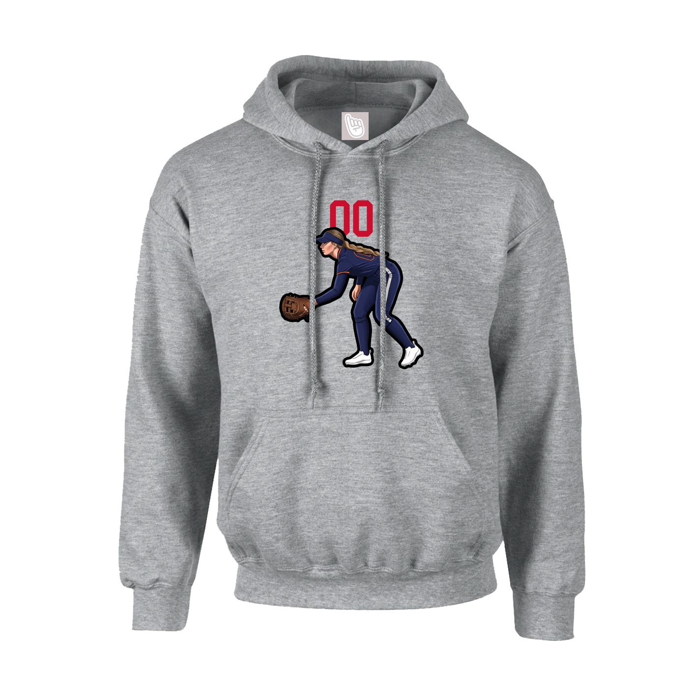 Hoodie — Number Top in Grey