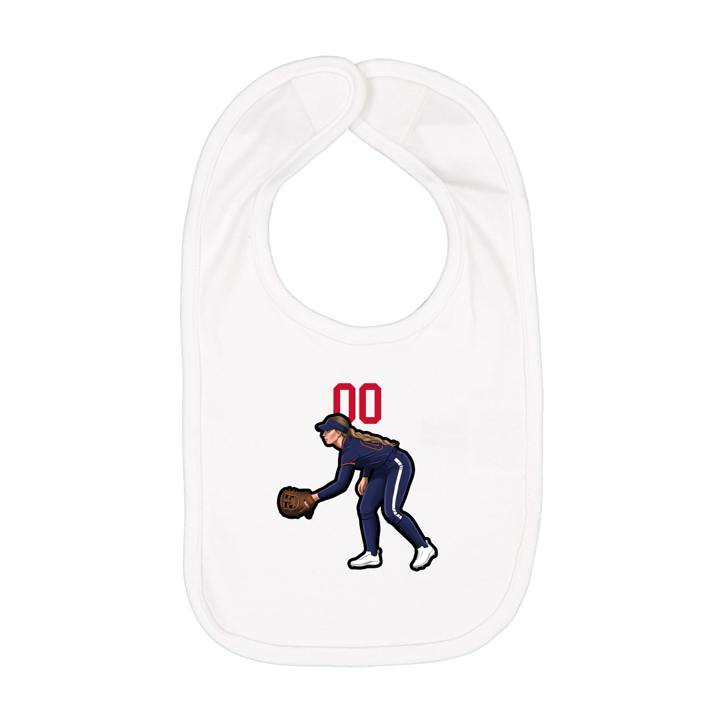 Infant Bib — Number Top in White