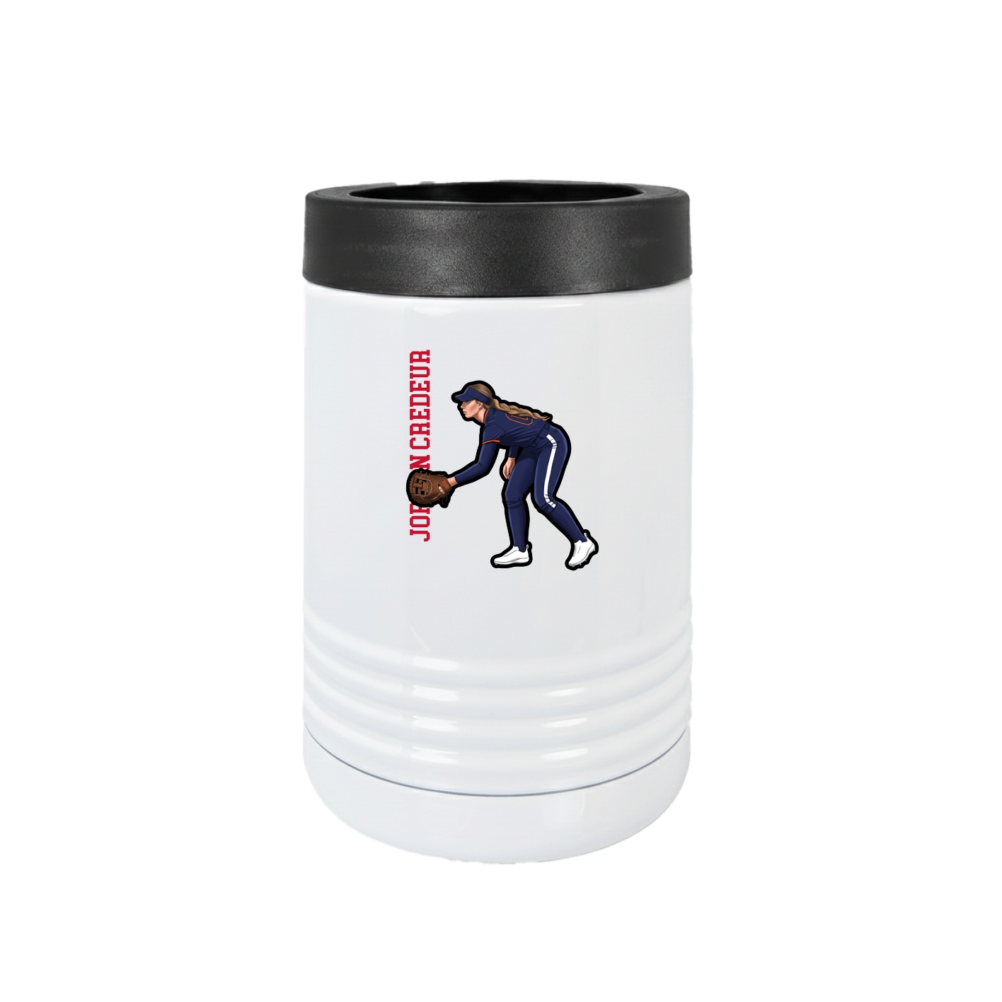 Beverage Holder — Name Vertical in White