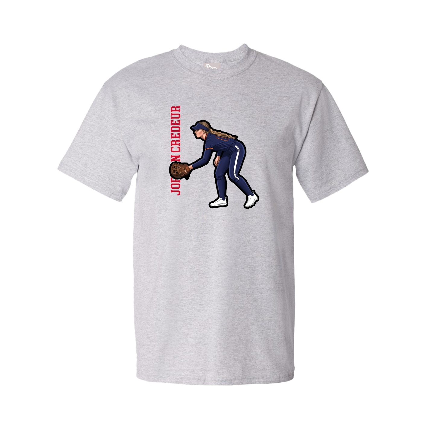 Tee — Name Vertical in Grey