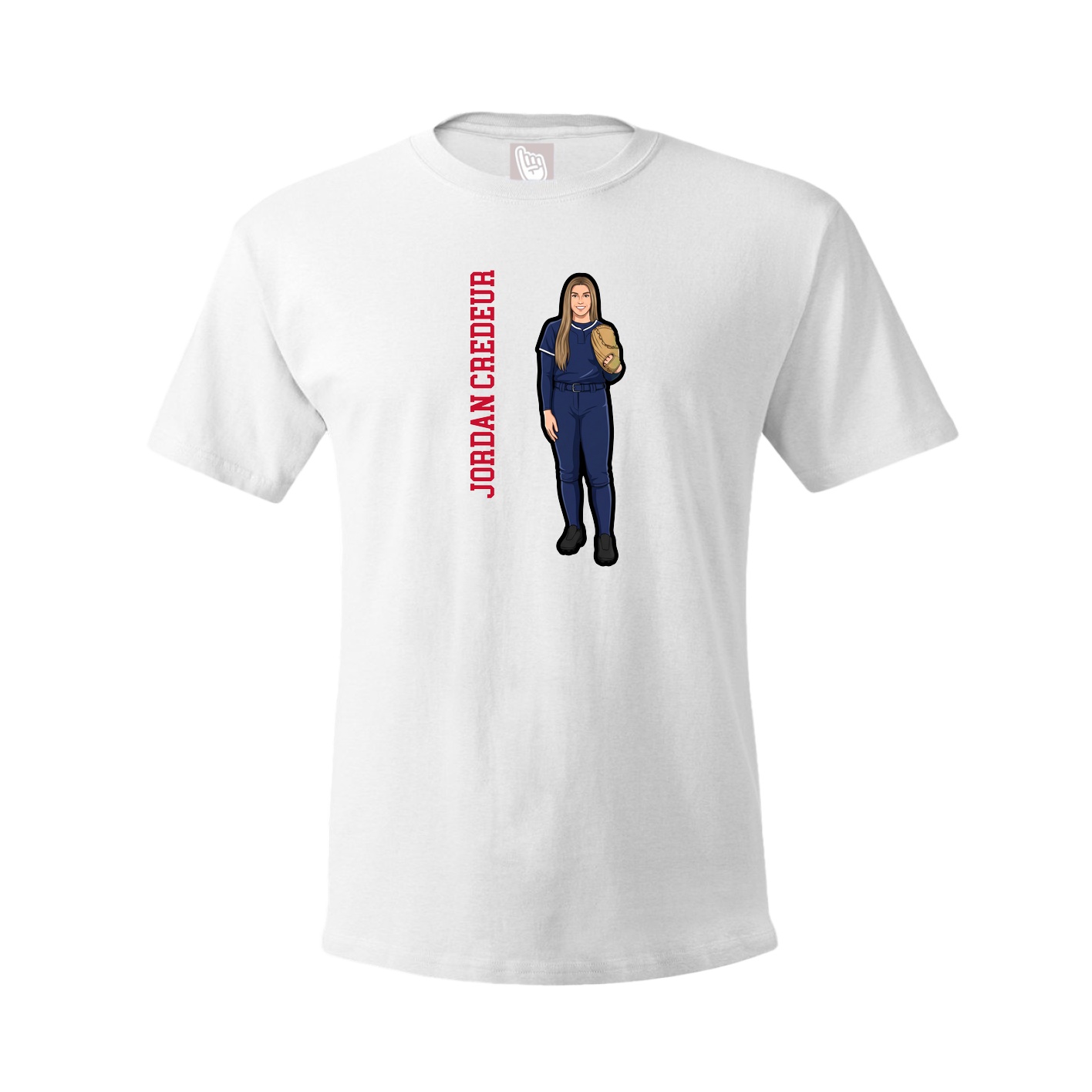 Tee — Name Vertical in White