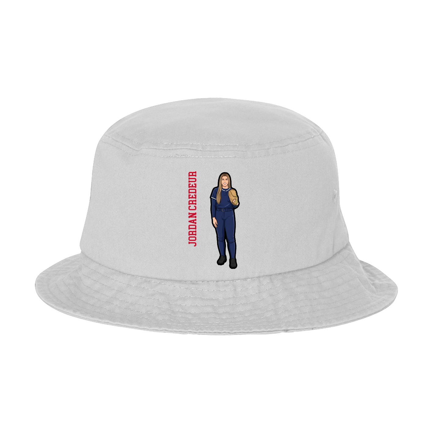 Bucket Cap — Name Vertical in White