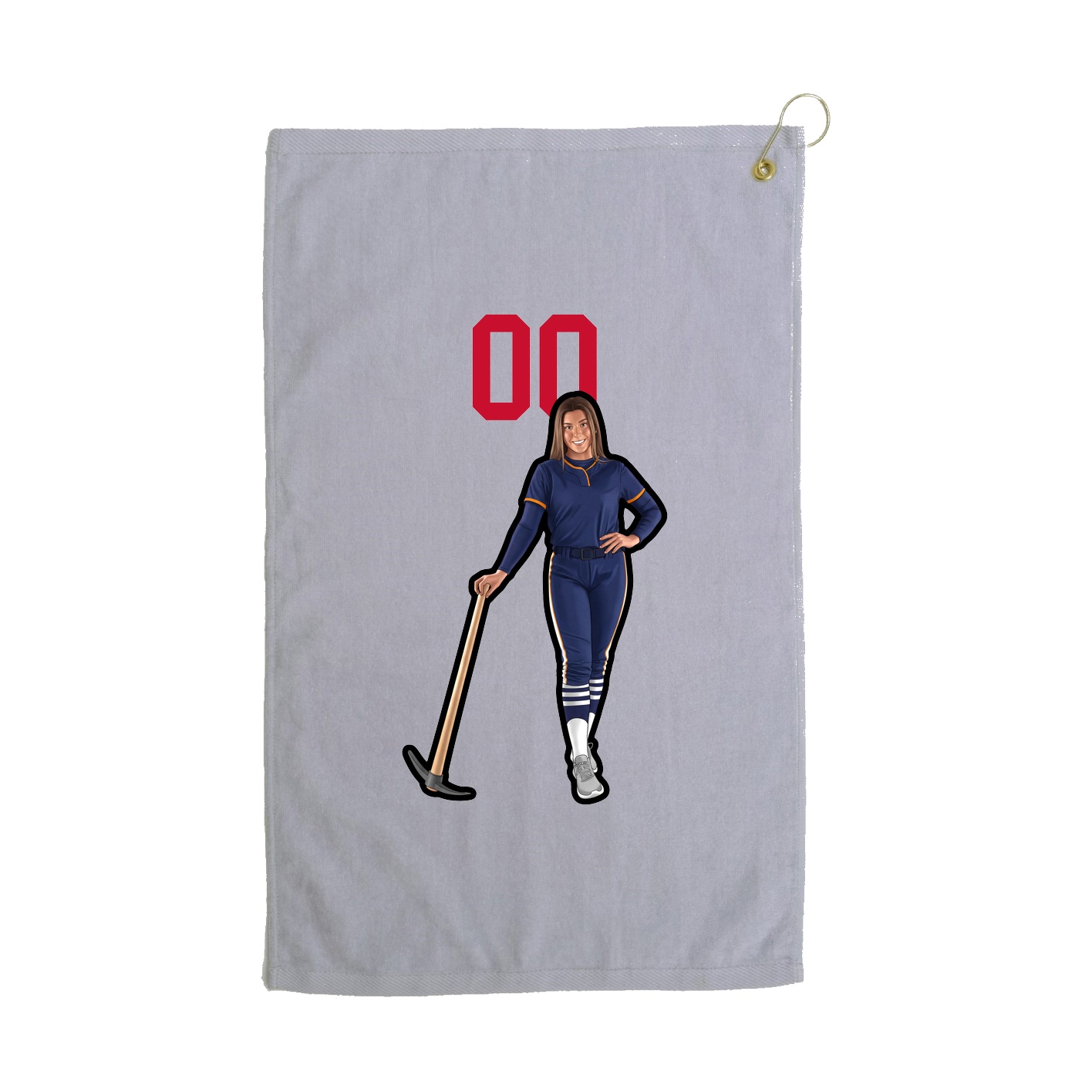 Golf Towel — Number Top in Grey