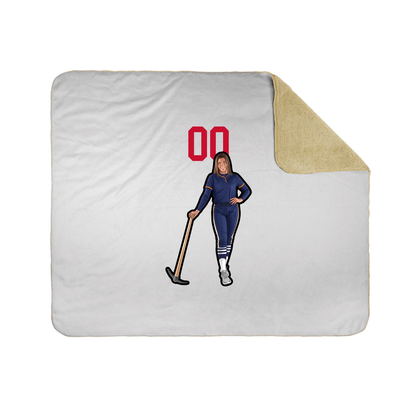 Throw Blanket — Number Top in White