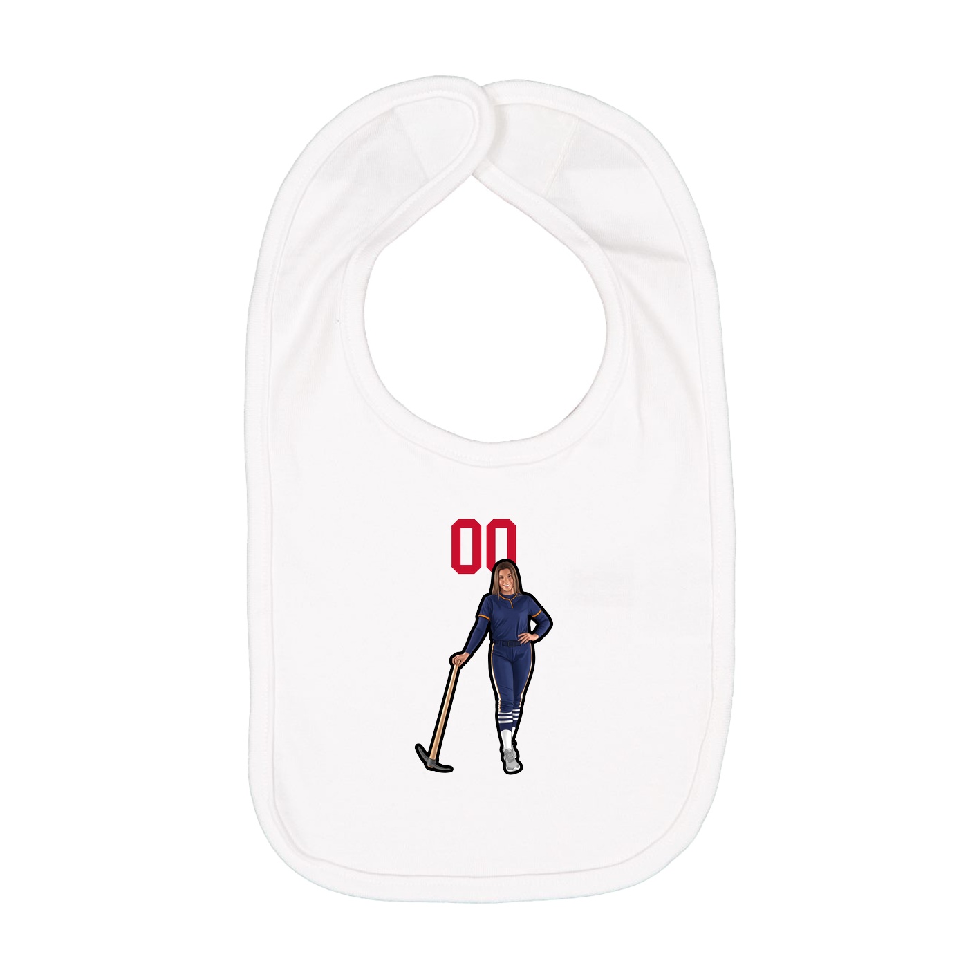 Infant Bib — Number Top in White