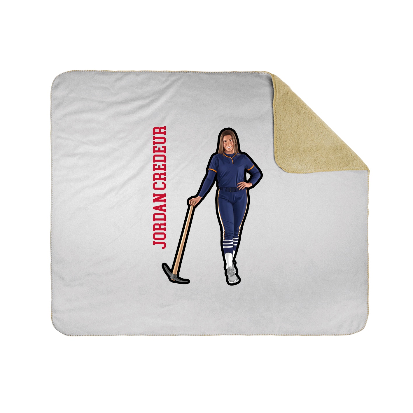 Throw Blanket — Name Vertical in White