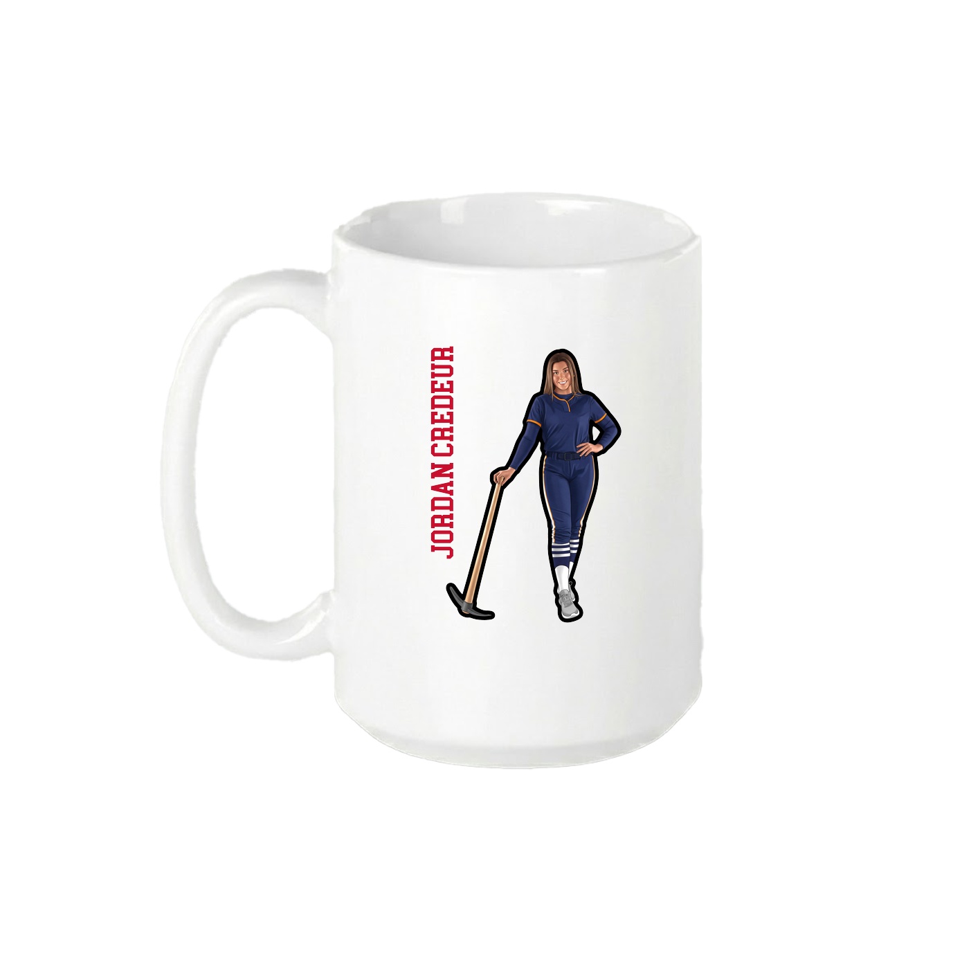 15oz Coffee Mug — Name Vertical in White