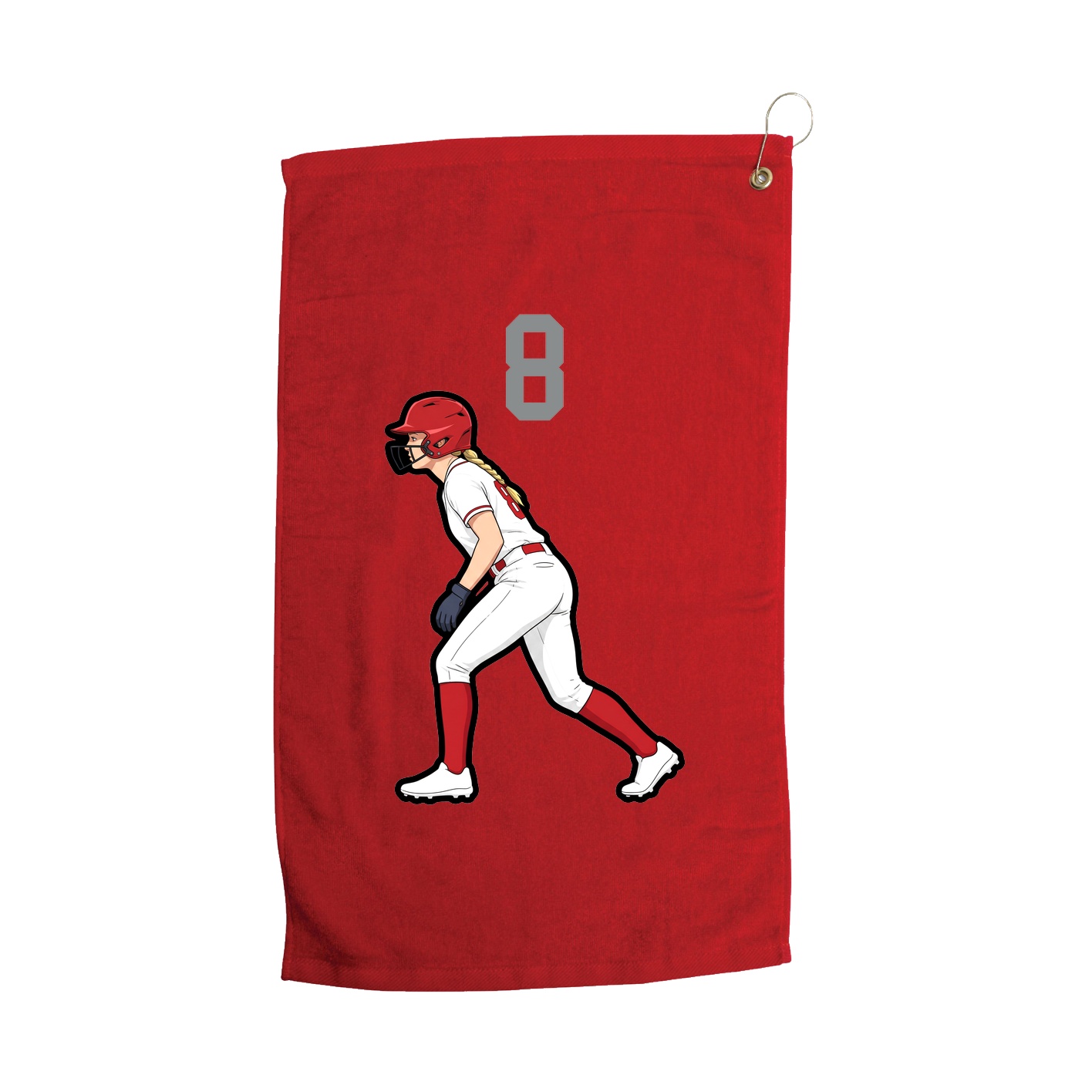 Golf Towel — Number Top in Red