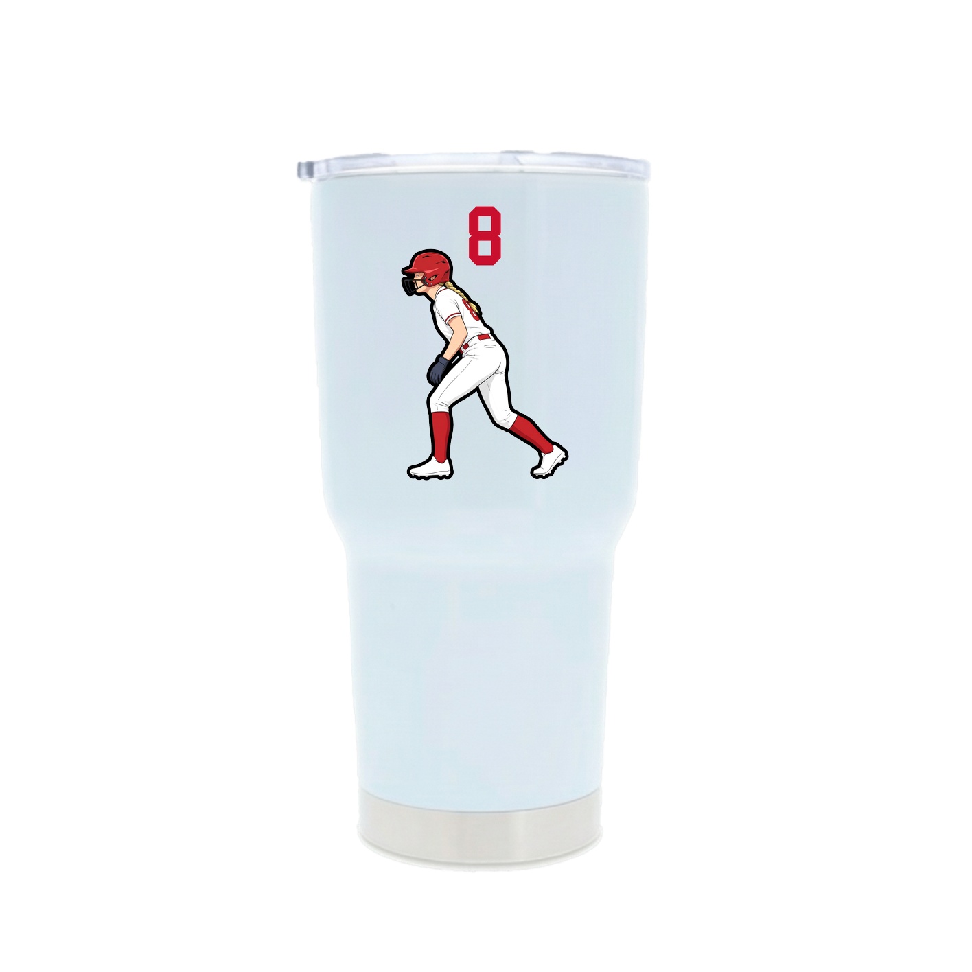 30oz Stainless Steel Tumbler — Number Top in White