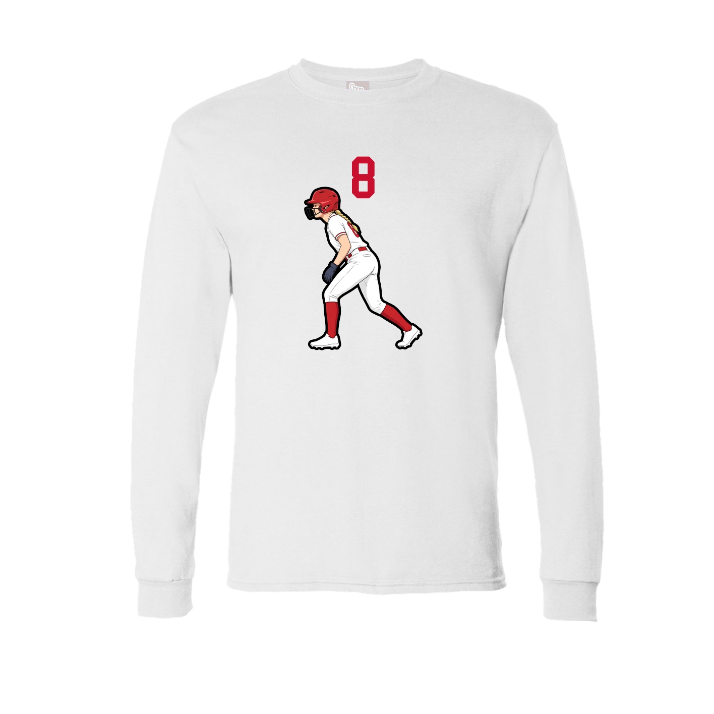 Long Sleeve Tee — Number Top in White