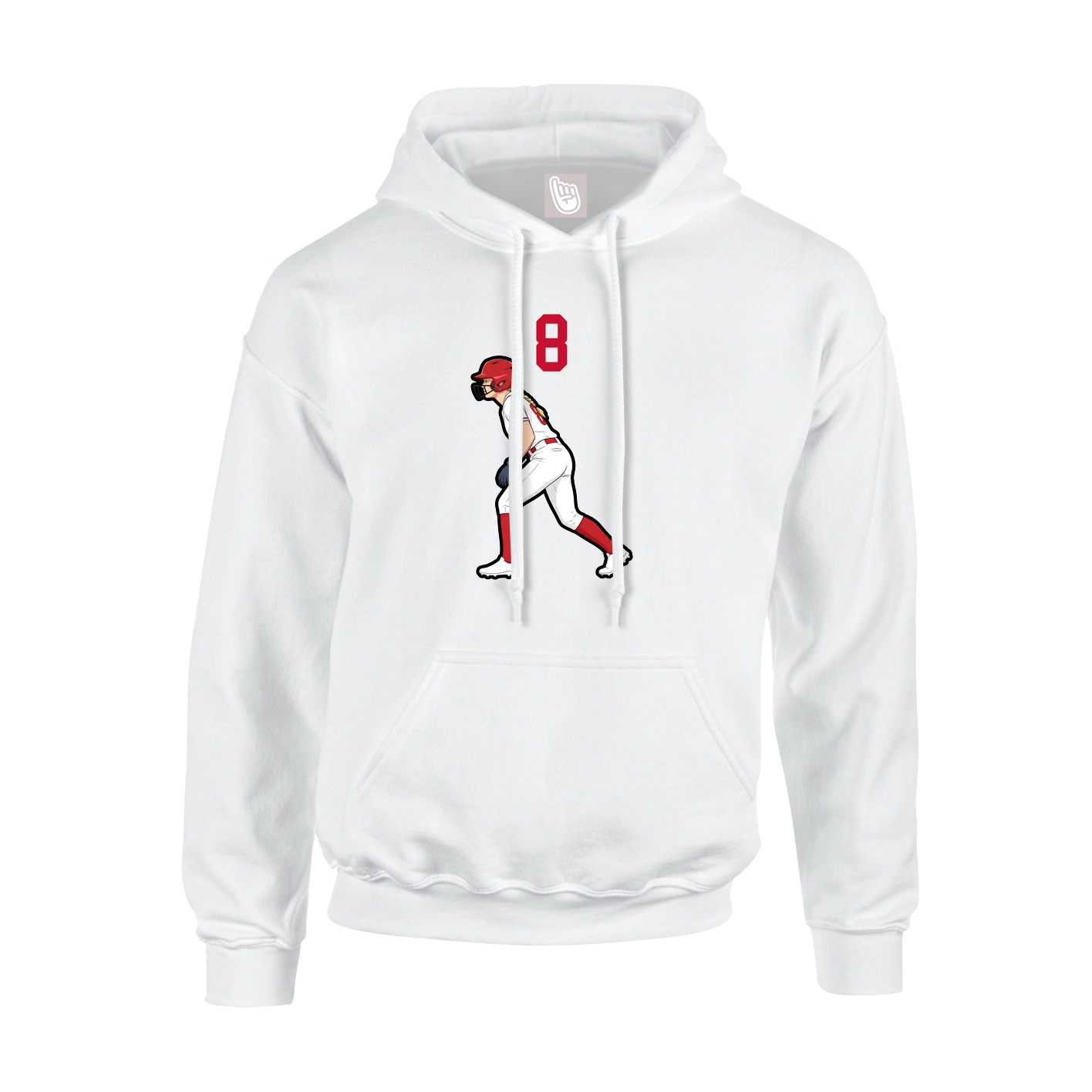 Youth Hoodie — Number Top in White