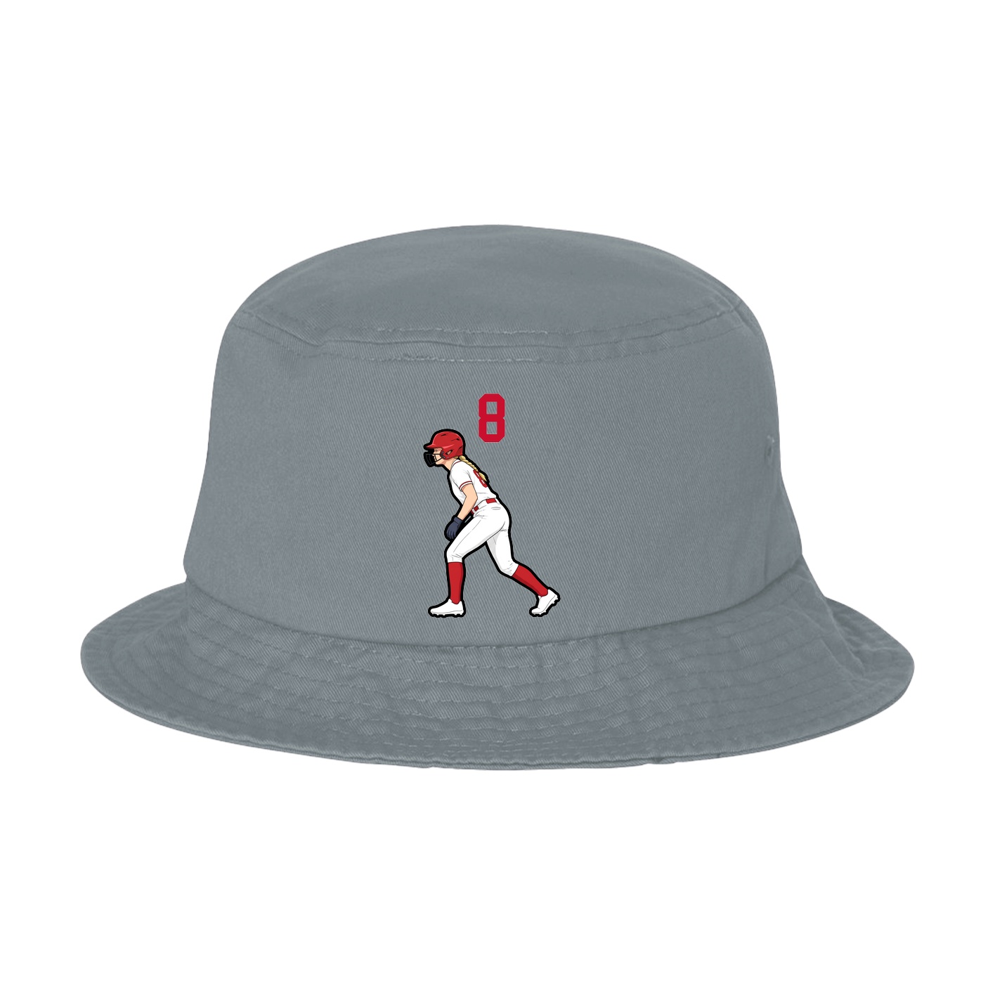 Bucket Cap — Number Top in Grey