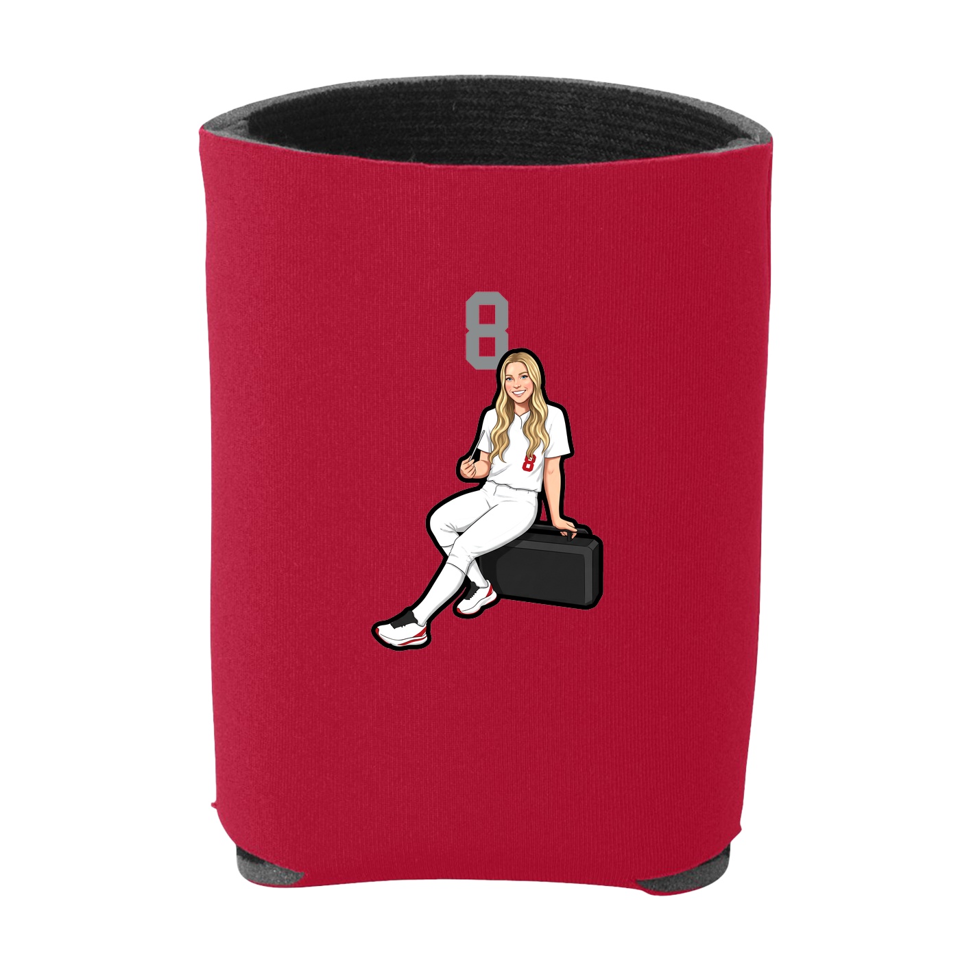 Can Holder — Number Top in Red