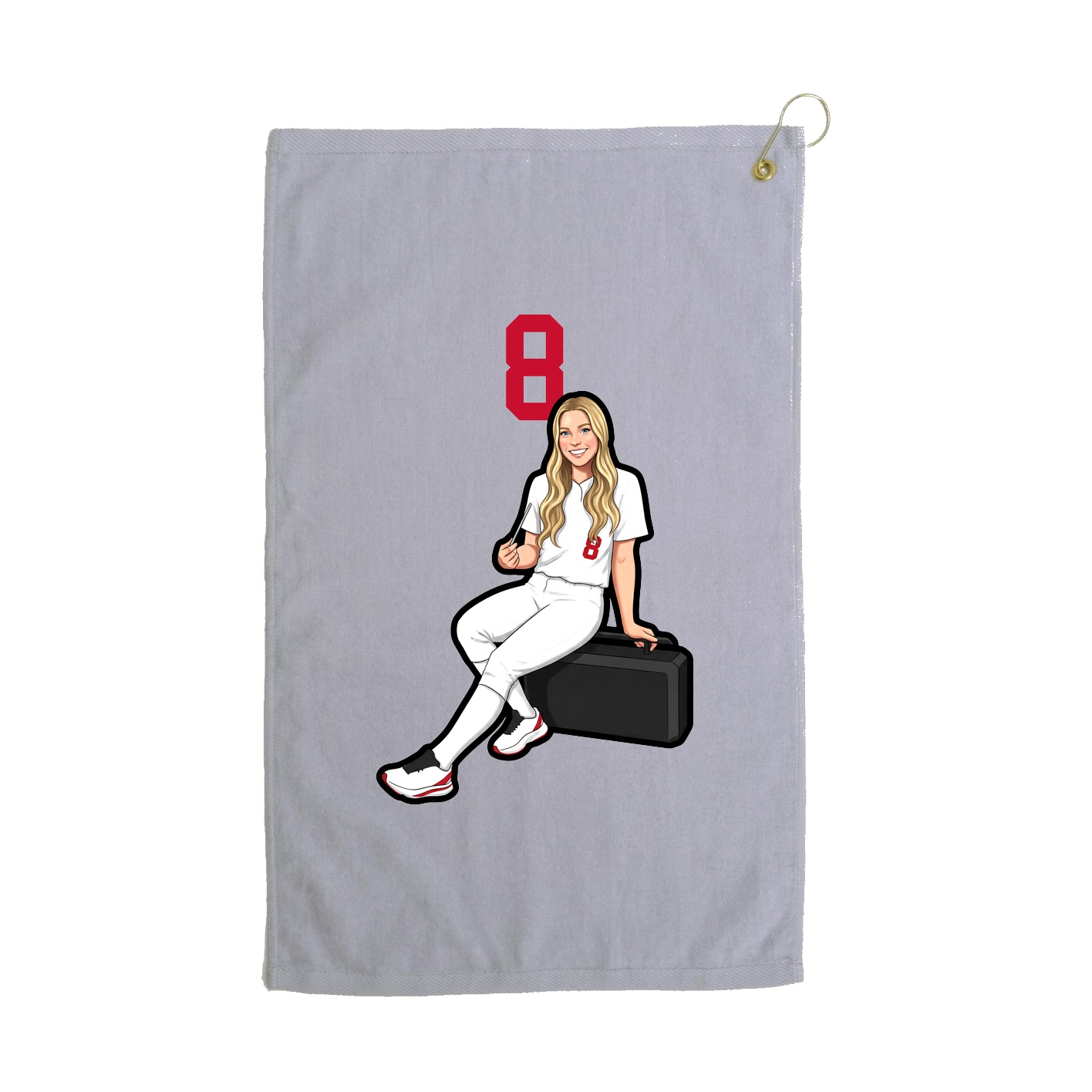 Golf Towel — Number Top in Grey