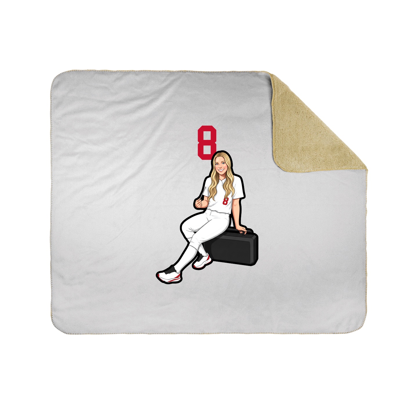 Throw Blanket — Number Top in White