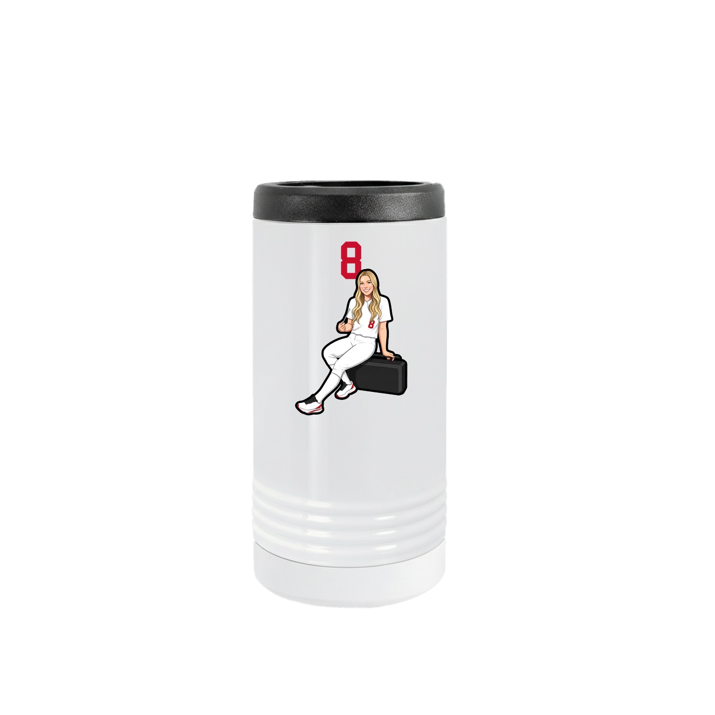 Slim Beverage Holder — Number Top in White