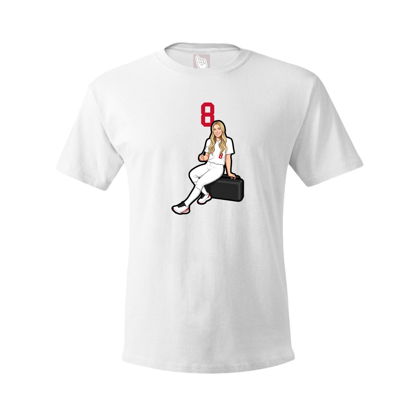 Youth Tee — Number Top in White