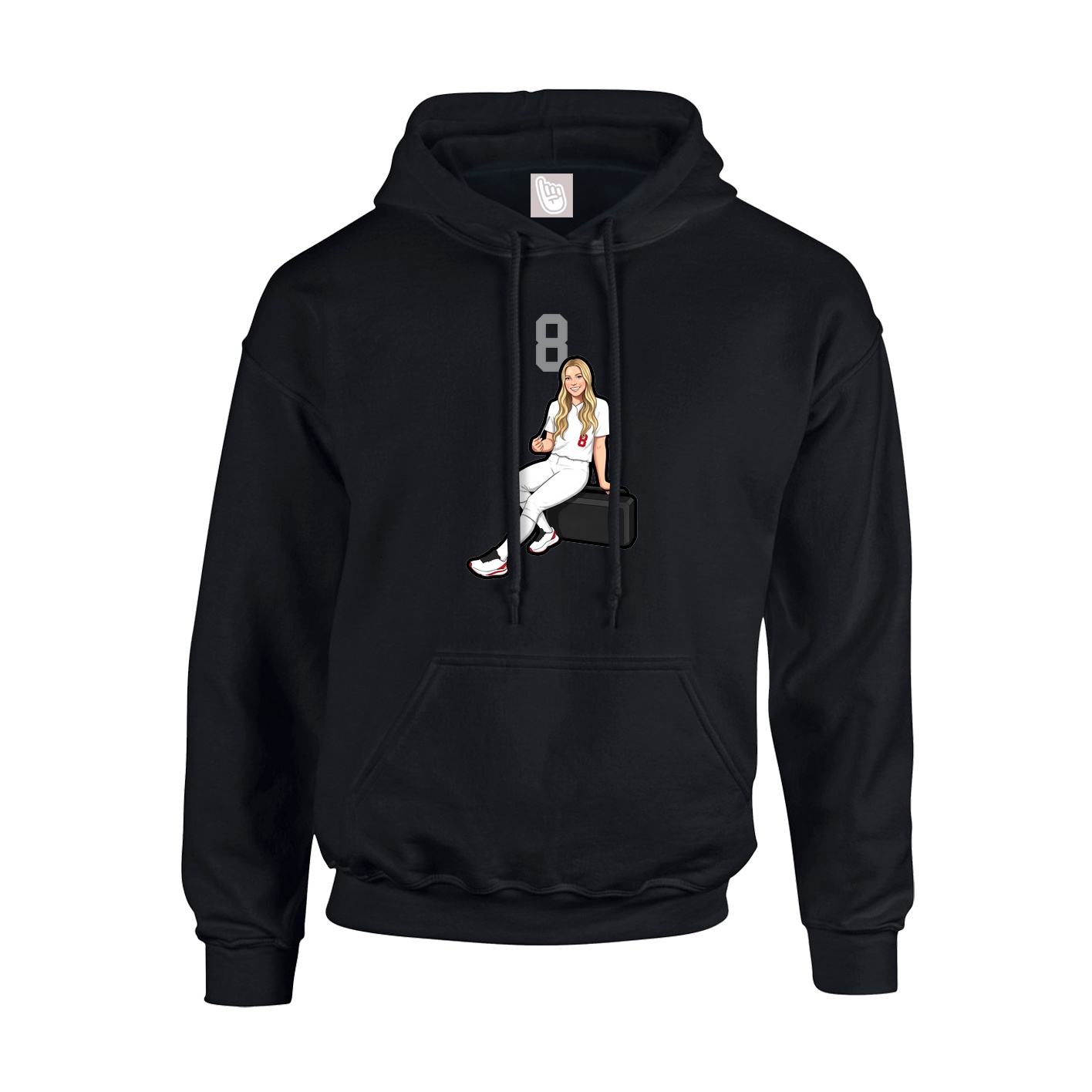 Hoodie — Number Top in Black