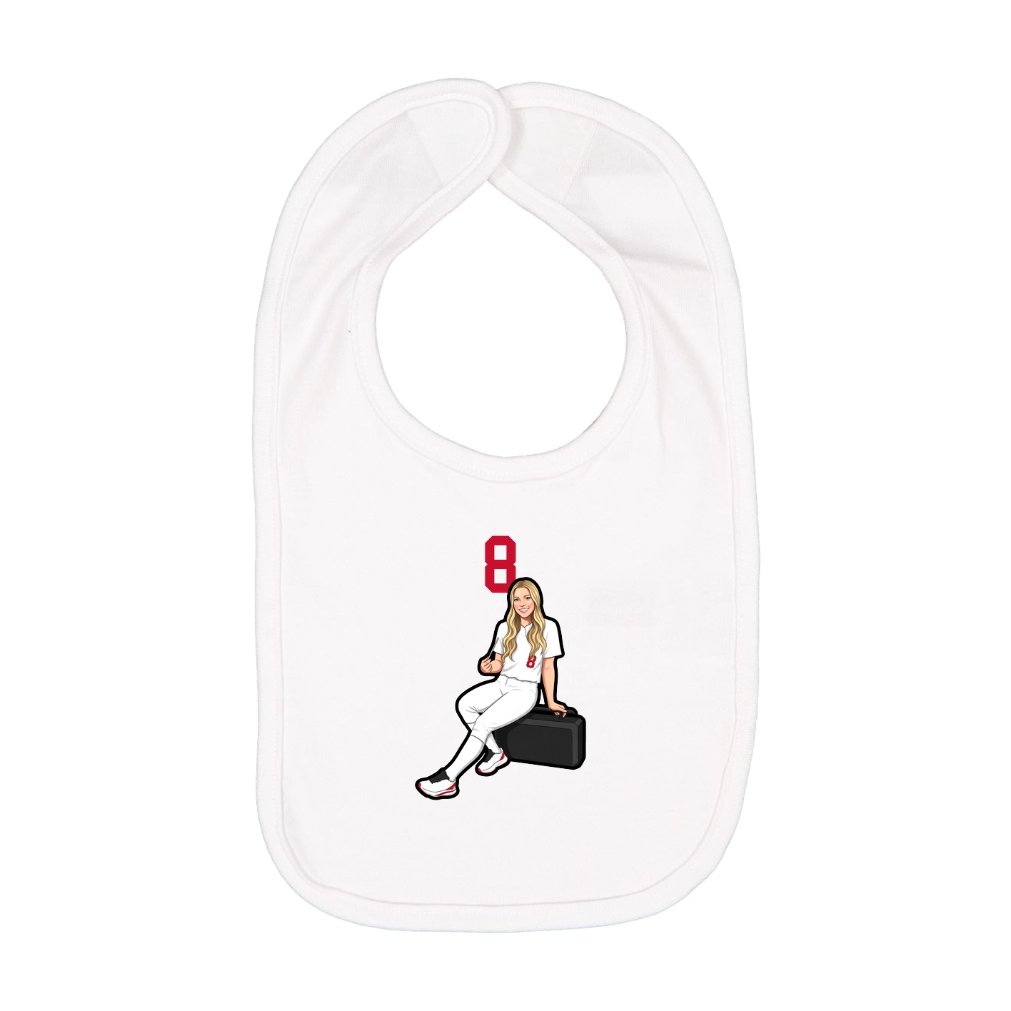 Infant Bib — Number Top in White