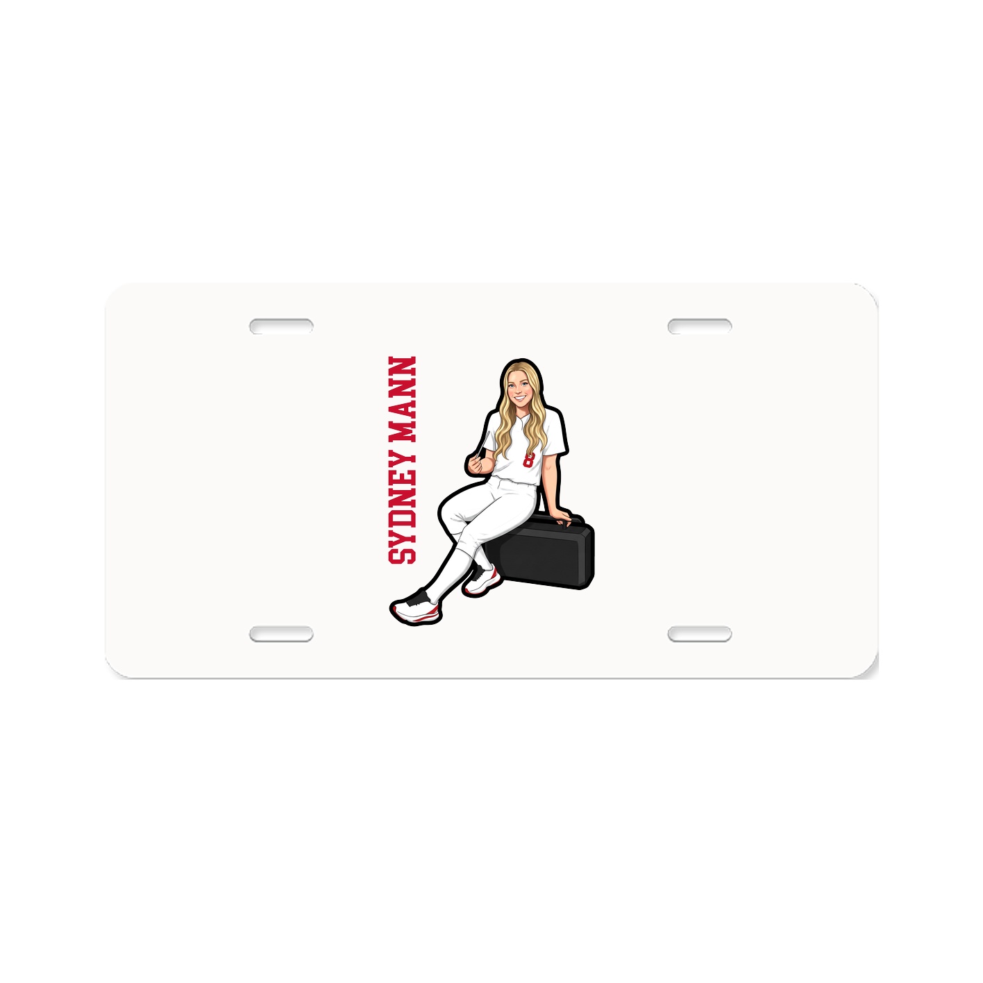 License Plate — Name Vertical in Classic