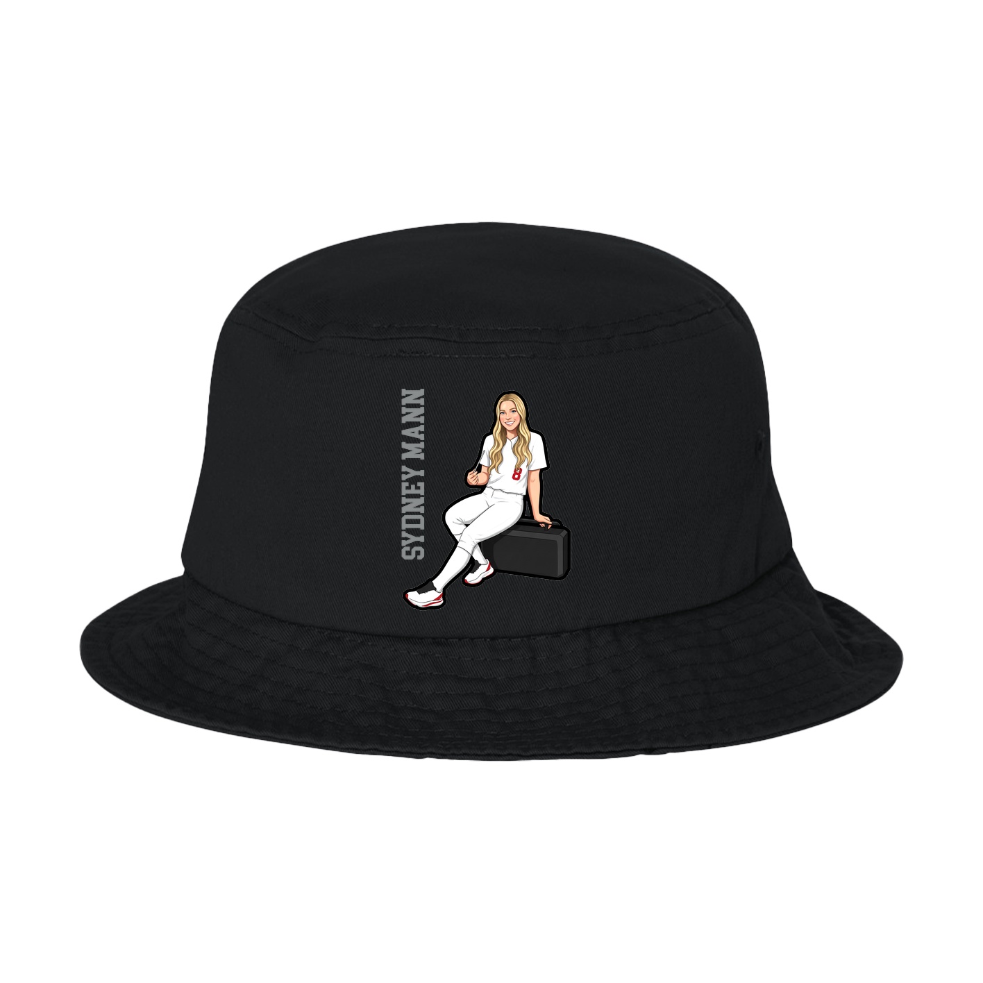 Bucket Cap — Name Vertical in Black