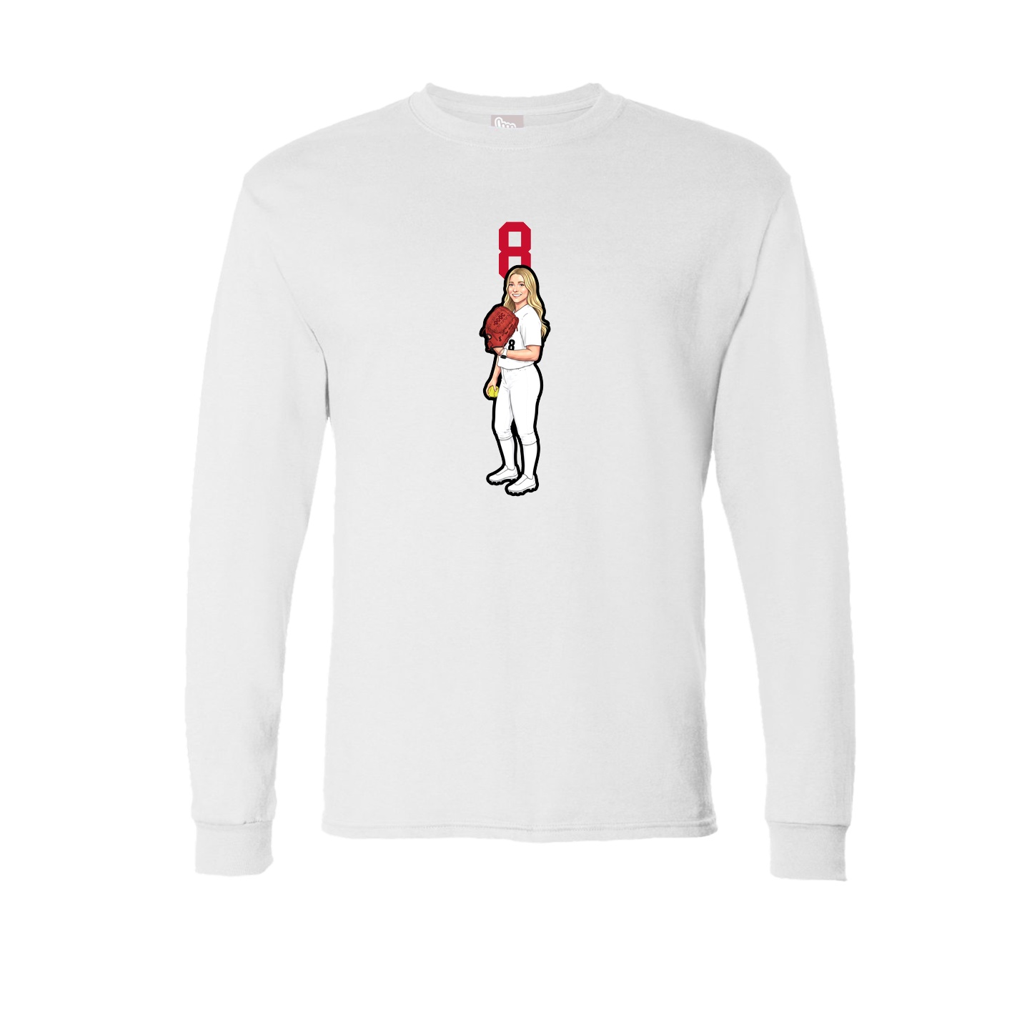 Long Sleeve Tee — Number Top in White