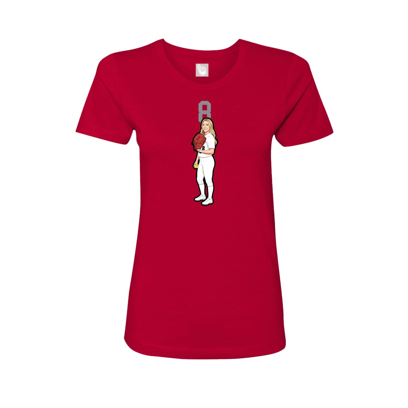 Womens Tee — Number Top in Red