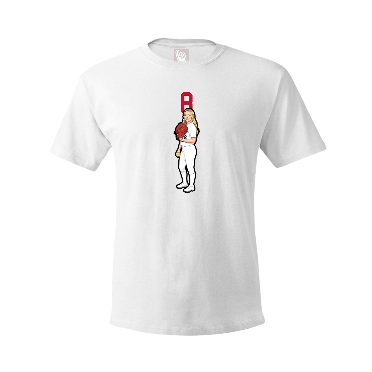 Youth Tee — Number Top in White