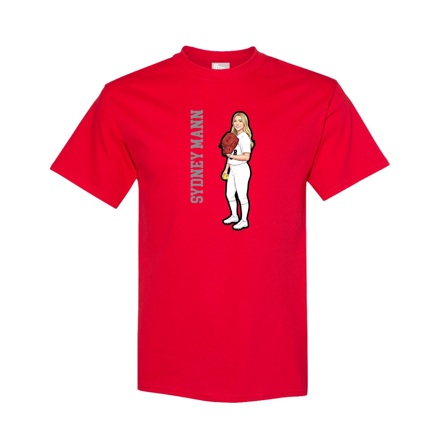 Tee — Name Vertical in Red