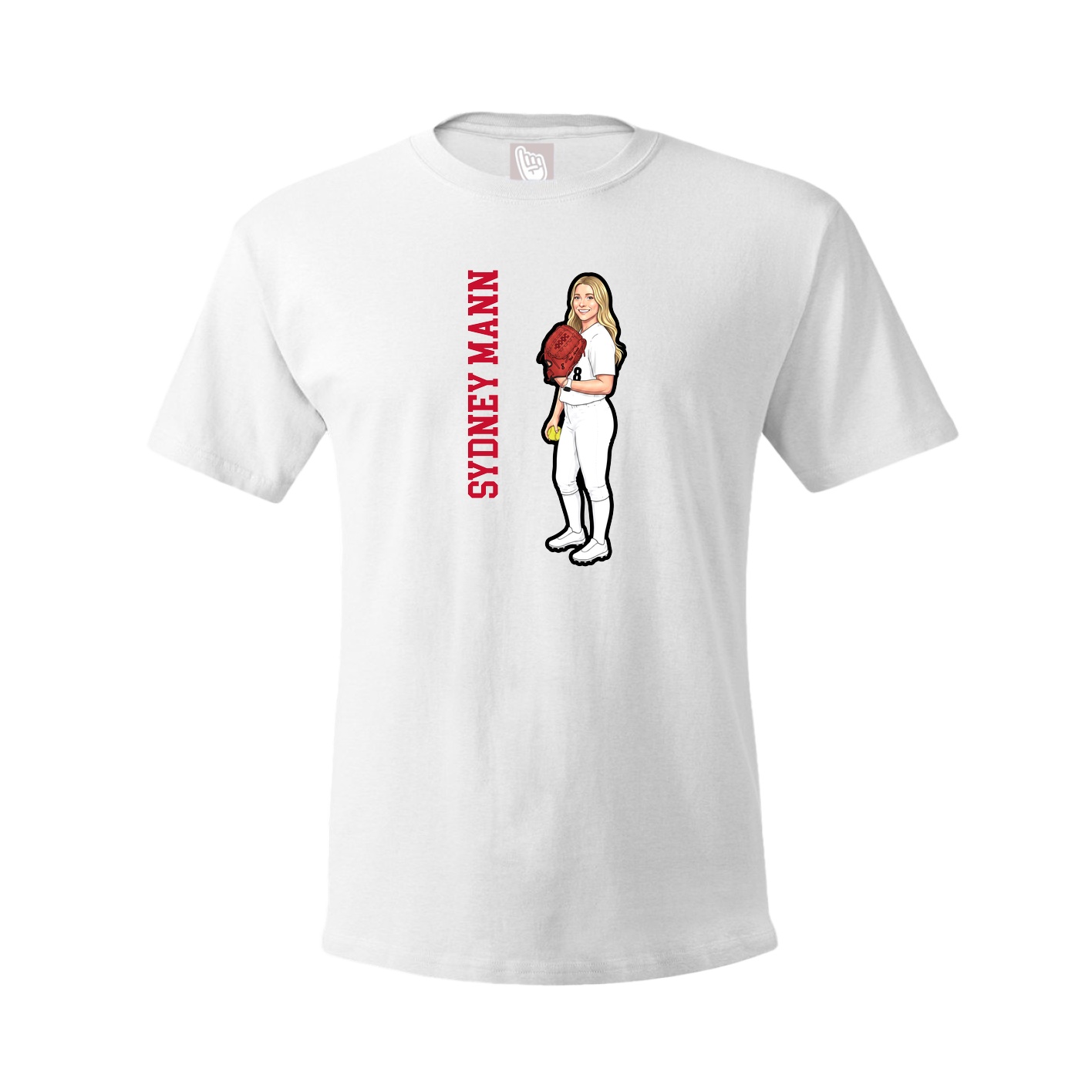 Tee — Name Vertical in White