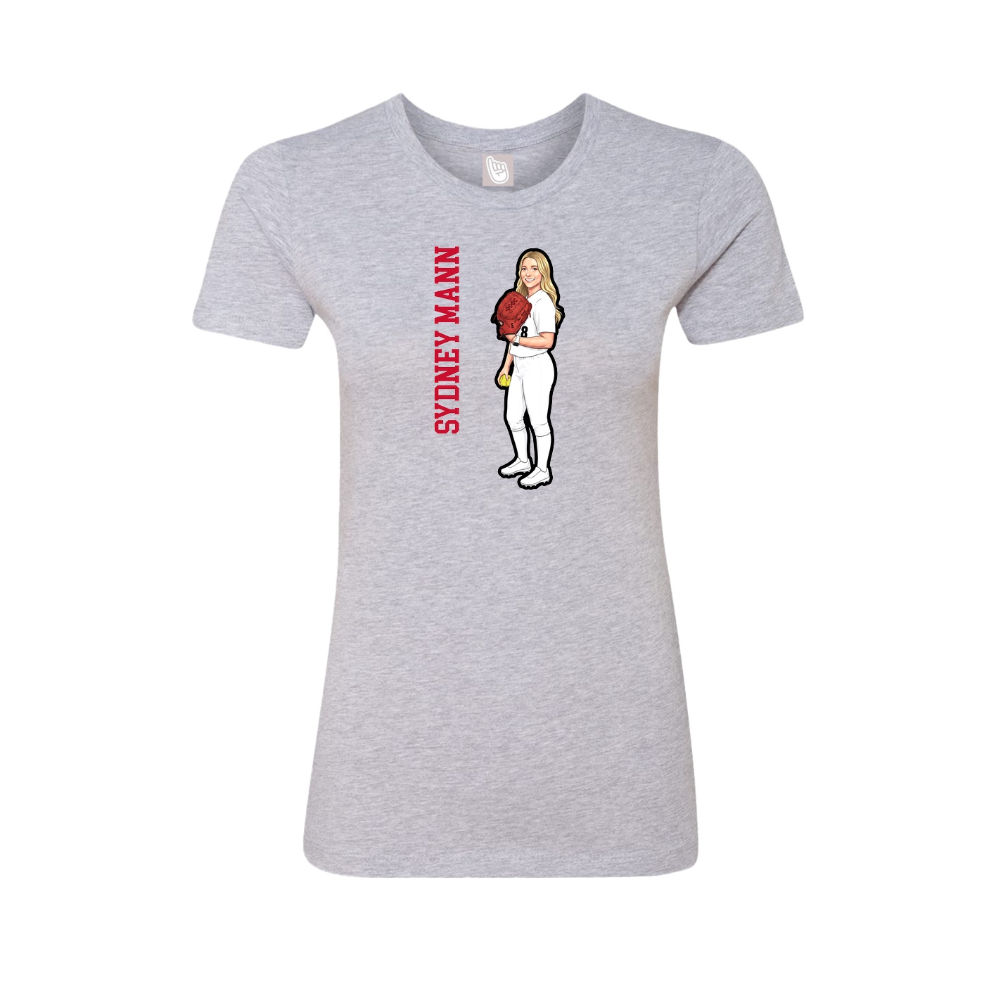 Womens Tee — Name Vertical in Grey
