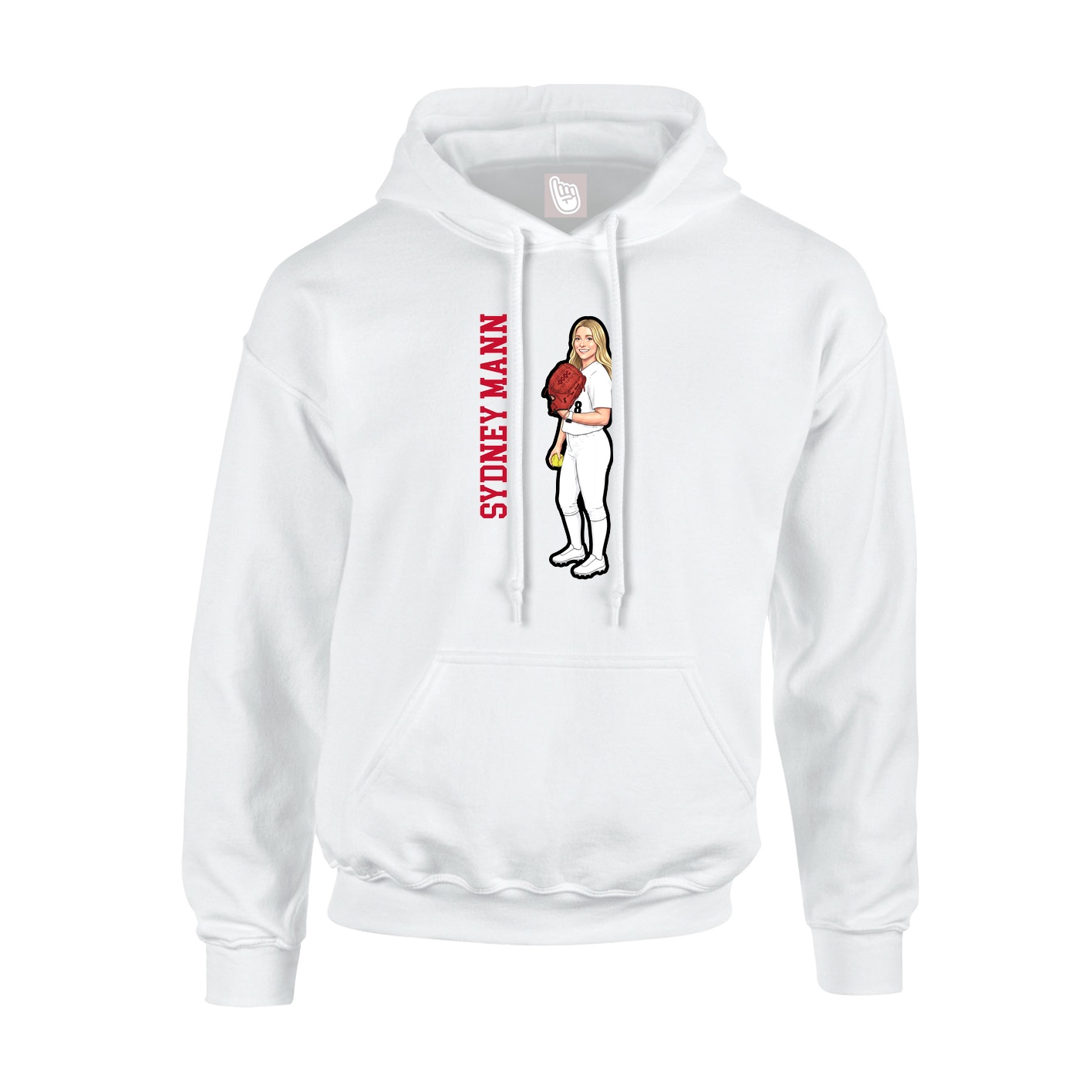 Youth Hoodie — Name Vertical in White