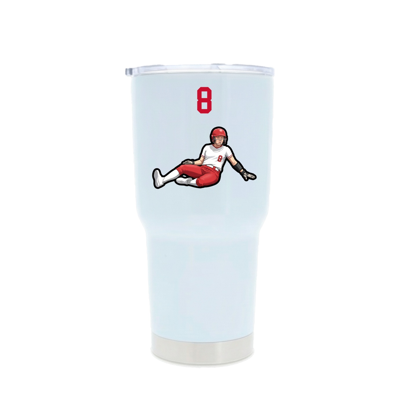 30oz Stainless Steel Tumbler — Number Top in White