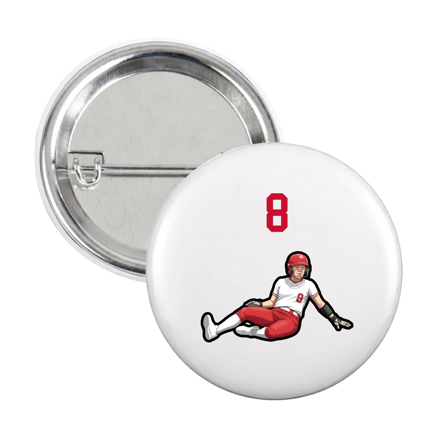 Game Day Button — Number Top in White