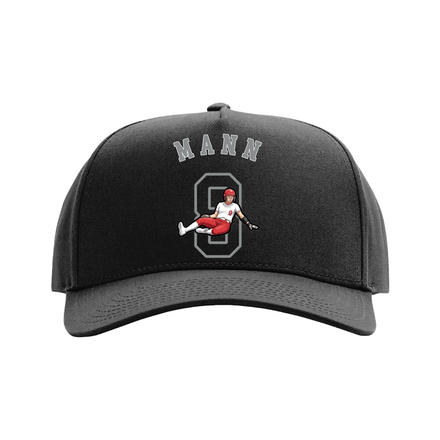 Full Fabric Five-Panel Champ Cap — Shirsey Arch in Black