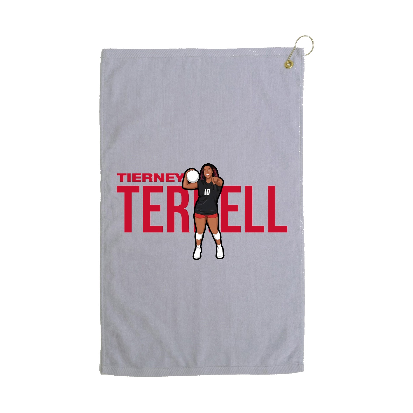Golf Towel — Player Name in Grey