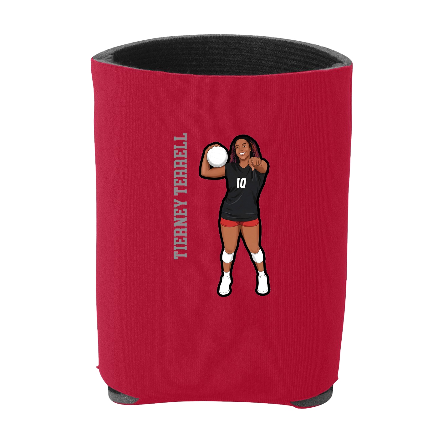 Can Holder — Name Vertical in Red