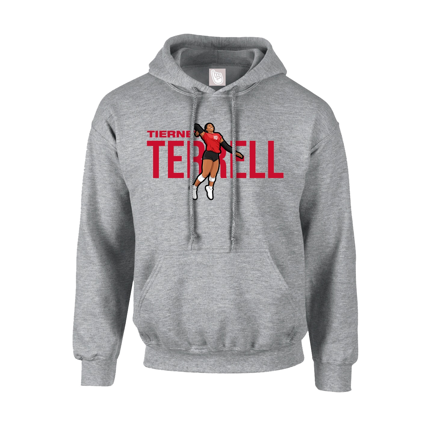 Youth Hoodie — Player Name in Grey