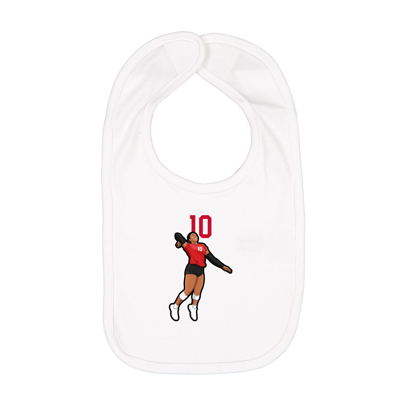 Infant Bib — Number Top in White