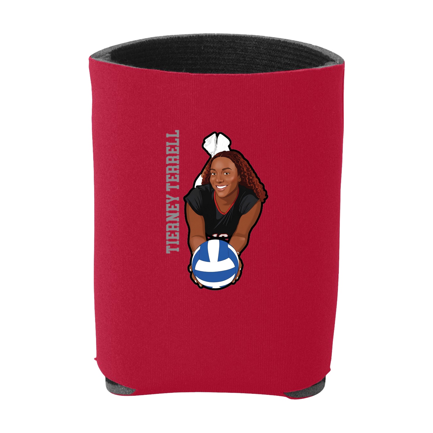 Can Holder — Name Vertical in Red