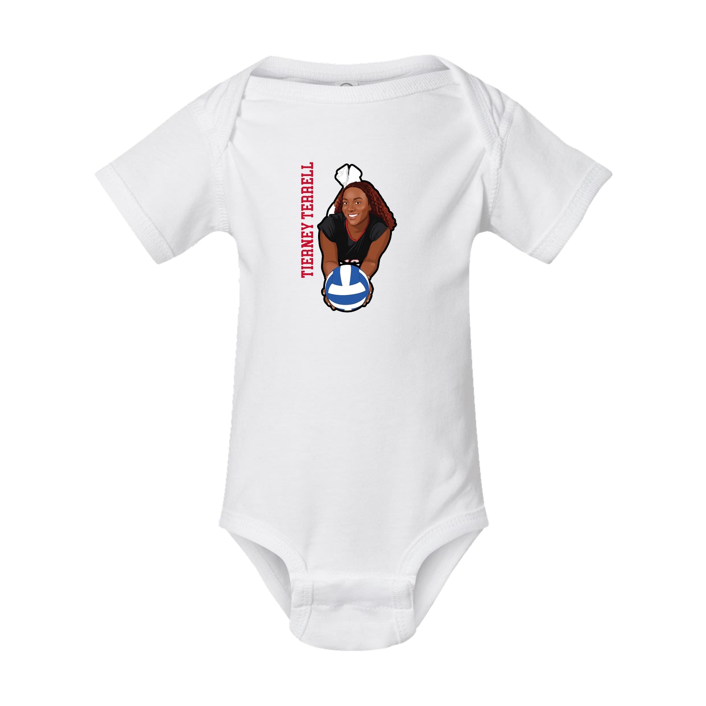 Baby Onesie — Name Vertical in White