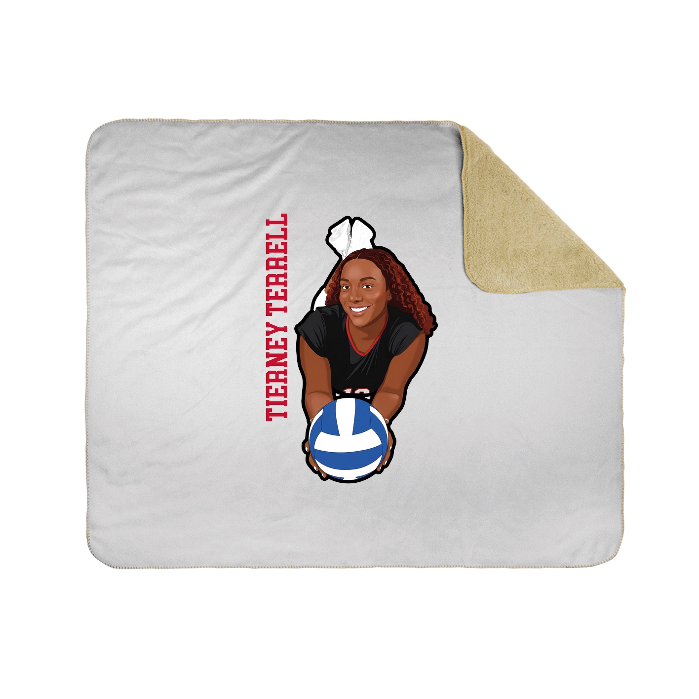 Throw Blanket — Name Vertical in White
