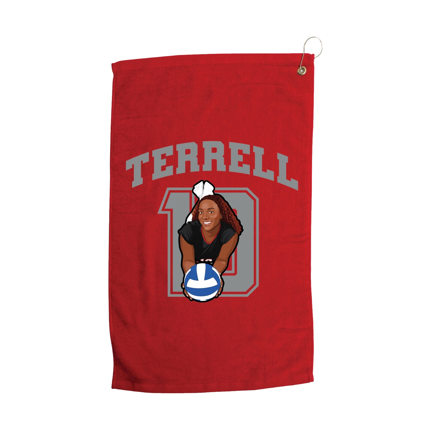 Golf Towel — Number in Red
