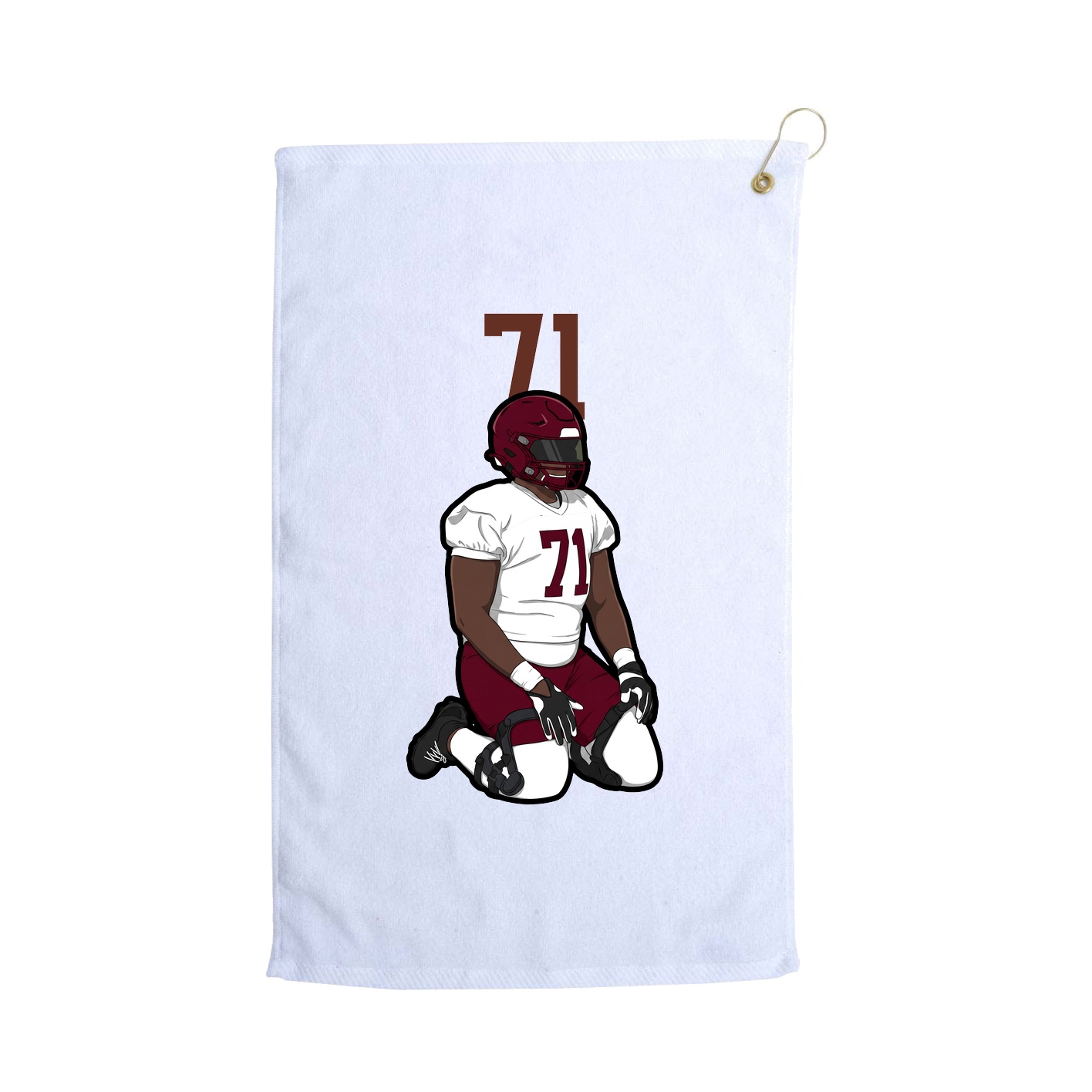 Golf Towel — Number Top in White