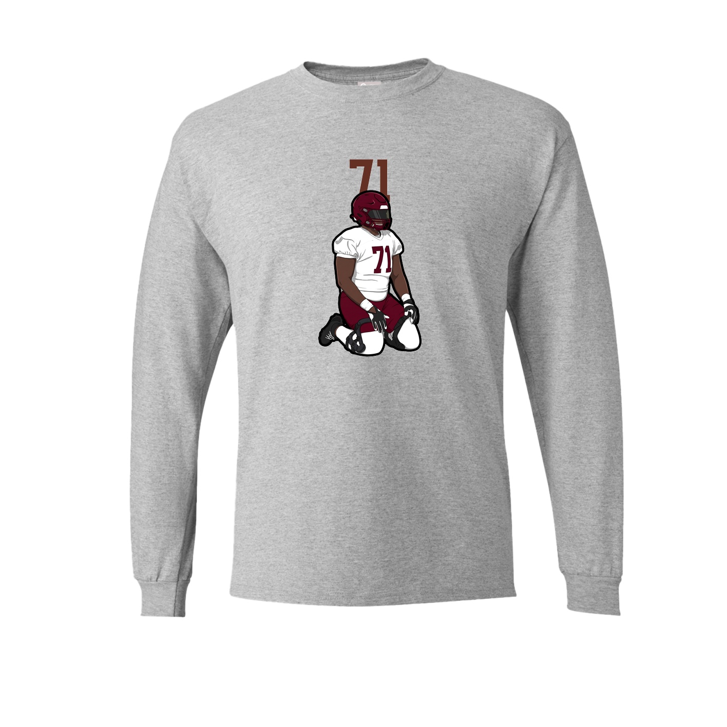 Long Sleeve Tee — Number Top in Grey