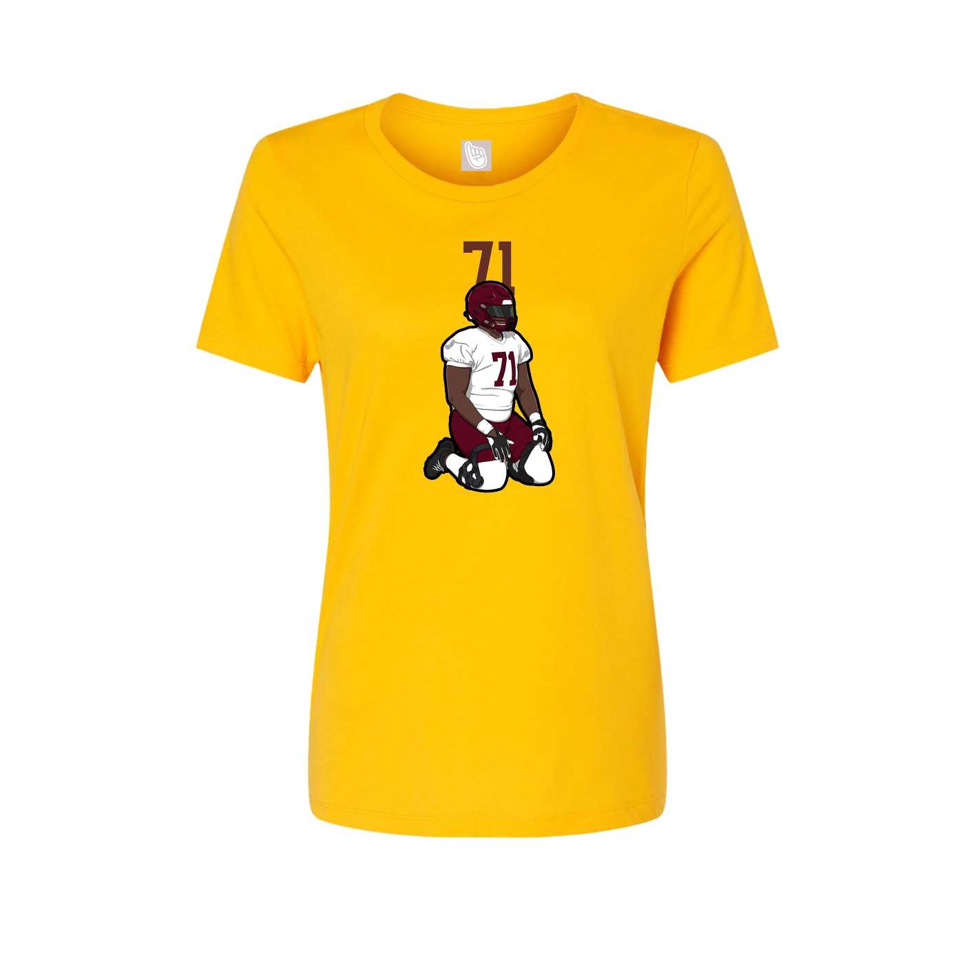Fitted Women's Tee — Number Top in Gold
