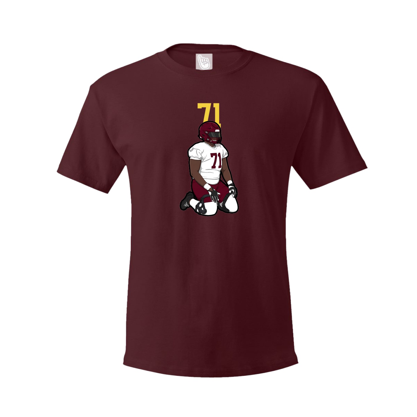 Youth Tee — Number Top in Maroon
