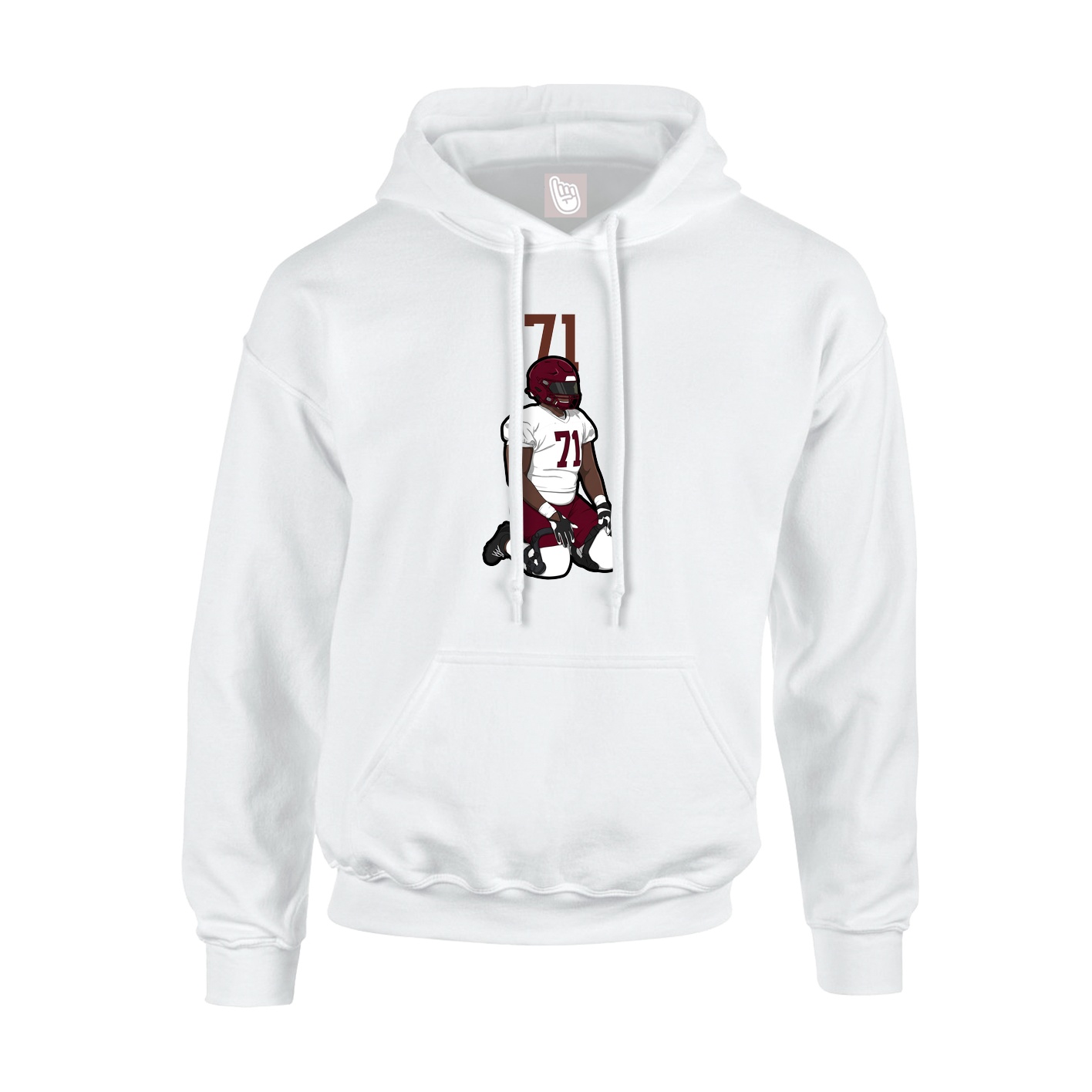 Hoodie — Number Top in White