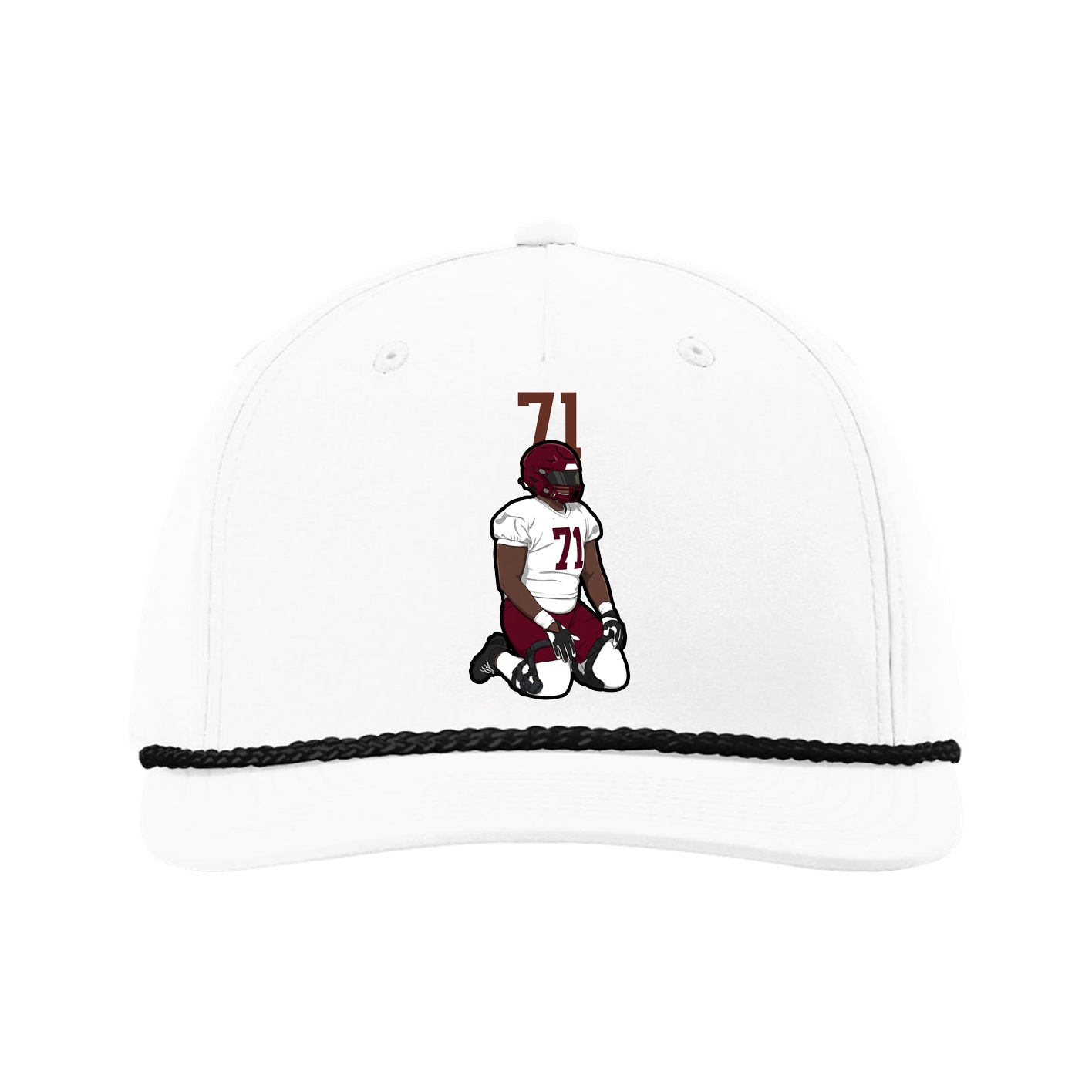 Five-Panel Classic Rope Cap — Number Top in White