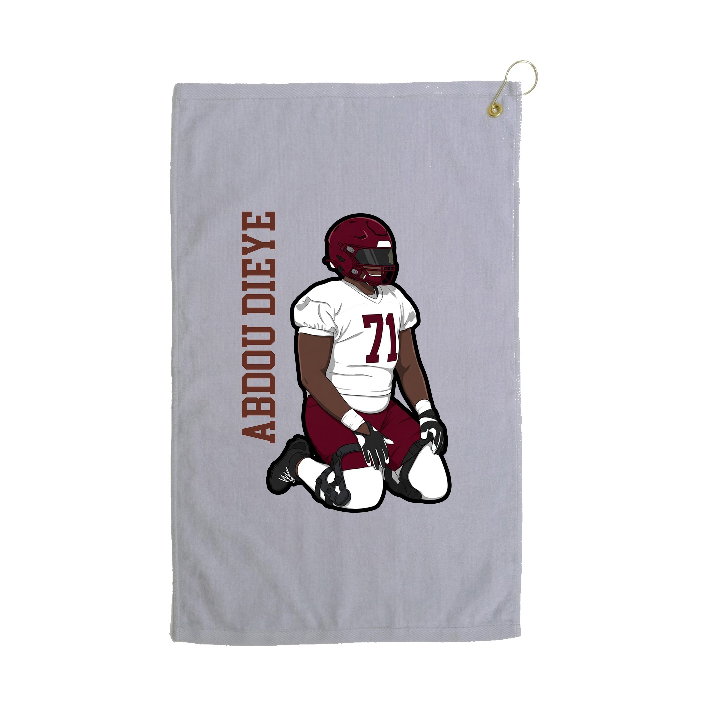 Golf Towel — Name Vertical in Grey